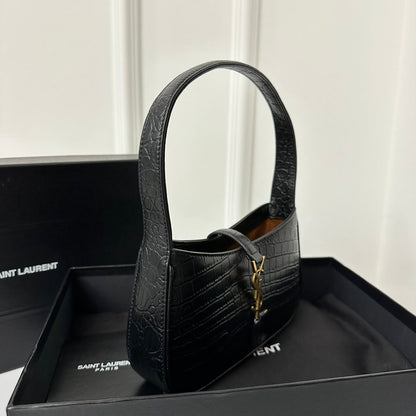 SAINT LAURENT MINI 19 BLACK CALFSKIN HOBO