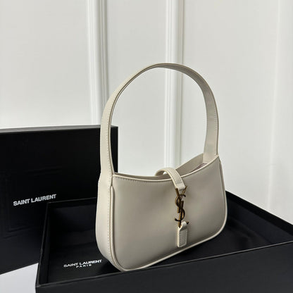SAINT LAURENT MINI 19 WHITE SMOOTH CALFSKIN