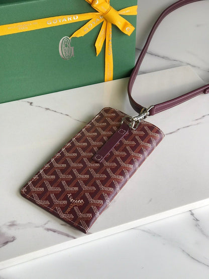 GOYARD MONTMARTRE GM CASE 18 IN WINE RED GOYARDINE CANVAS