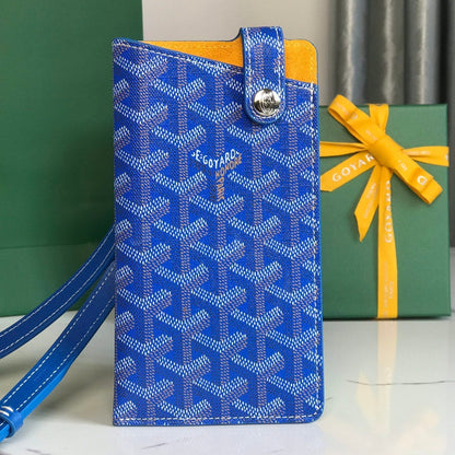 GOYARD MONTMARTRE GM CASE 18 IN SAPPHIRE BLUE GOYARDINE CANVAS