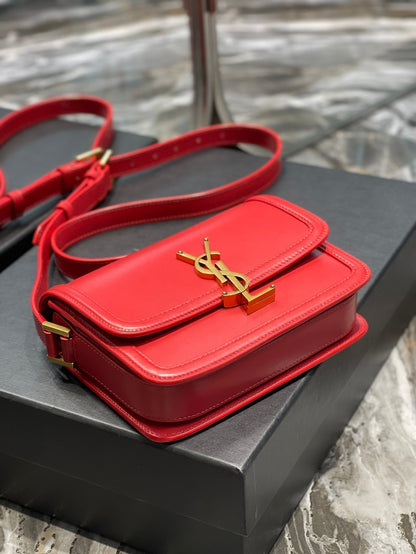 SAINT LAURENT SOLFERINO SMALL 19 RED CALFSKIN GOLD HARDWARE