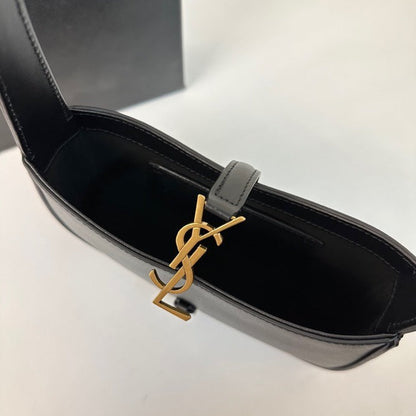 SAINT LAURENT MINI 19 BLACK SMOOTH CALFSKIN HOBO