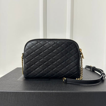 SAINT LAURENT GABY 19 ZIPPED POUCH IN QUILTED BLACK LAMBSKIN