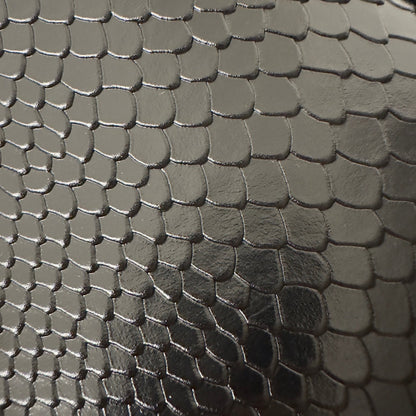 SAINT LAURENT LE 5 À 7 HANDBAG 24 IN SNAKE PATTERN BLACK CALFSKIN