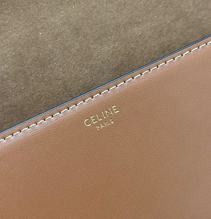 CELINE BESACE TRIPHOME 23 CINNAMON BROWN CALFSKIN