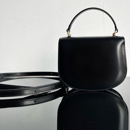 CELINE TRIOMPHE SHINY CALFSKIN HANDBAG 18 BLACK