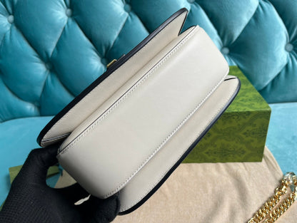 GUCCI BLONDIE 23 TOP-HANDLE BAG WHITE CALFSKIN