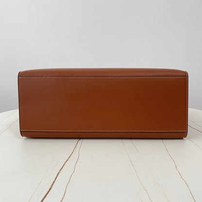 CELINE CABAS TRIOMPHE 37 CINNAMON BROWN IN SMOOTH CALFSKIN