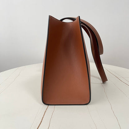 CELINE CABAS TRIOMPHE 37 CINNAMON BROWN IN SMOOTH CALFSKIN