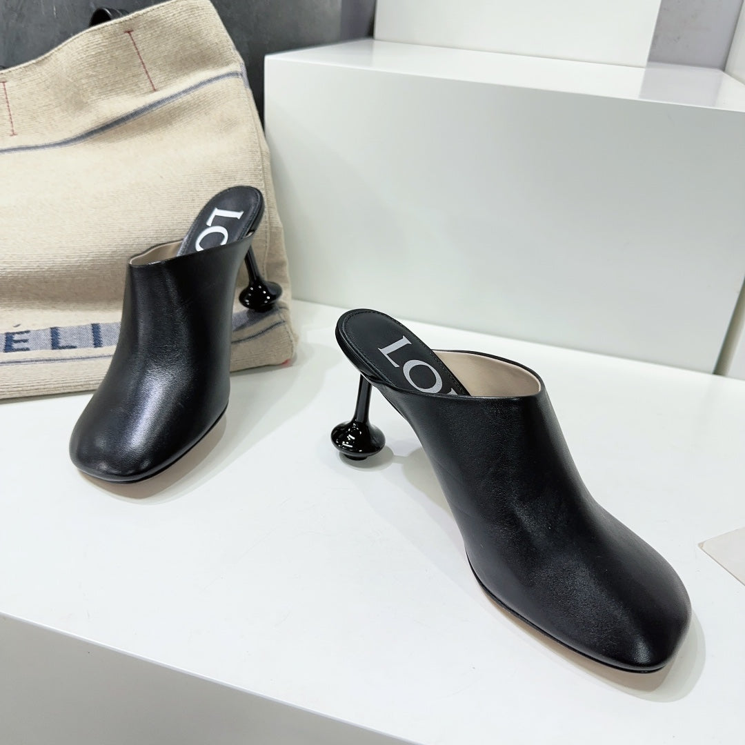 LW TOY MULE 95 BLACK CALFSKIN