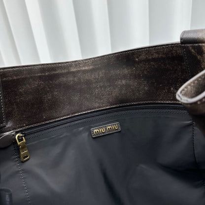 MIU MIU HOBO BAG 39 IN BLACK OMBRE CALFSKIN