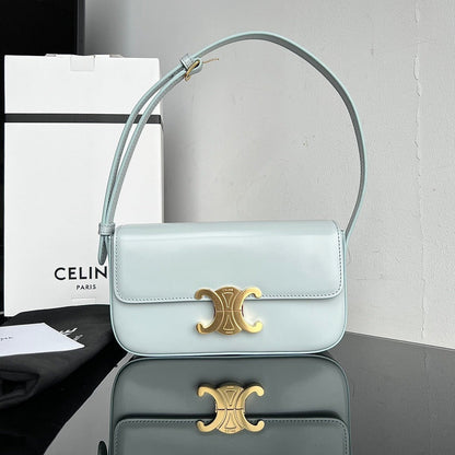 CELINE TRIOMPHE 20 BLUE PASTEL CALFSKIN