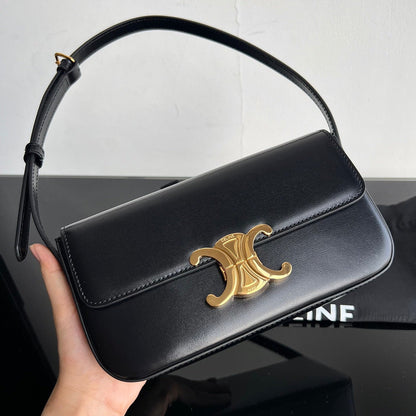CELINE TRIOMPHE 20 BLACK CALFSKIN