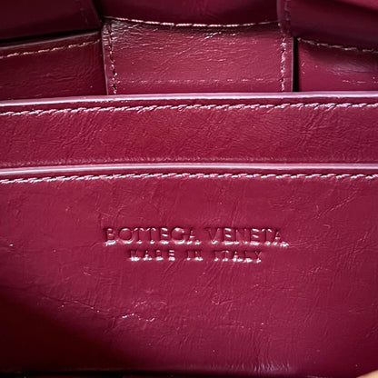 BOTTEGA VENETA SMALL BRICK CASSETTE 23 IN WINE RED SOFT LAMBSKIN