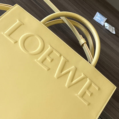 LOEWE STANDARD A4 TOTE BAG IN LIGHT YELLOW CALFSKIN