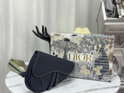DIOR SADDLE 28 BAG IN BLACK LAMBSKIN