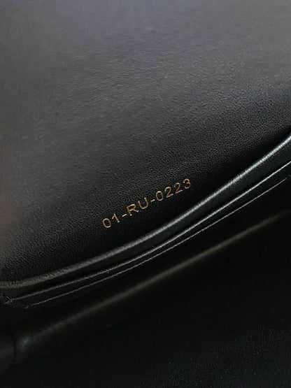 DIOR MINI CHAIN BAG 17 IN BLACK CALFSKIN