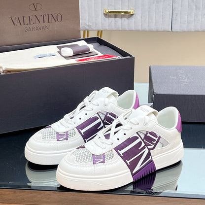 VALENTINO 25S GARAVANI VL7N SNEAKERS IN WHITE MIX PURPLE LAMBSKIN