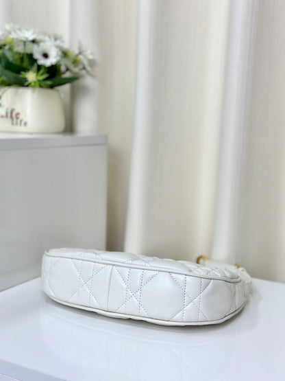 DIOR CD LOUNGE 26 BAG IN WHITE LAMBSKIN
