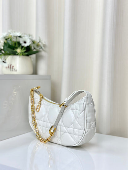 DIOR CD LOUNGE 26 BAG IN WHITE LAMBSKIN