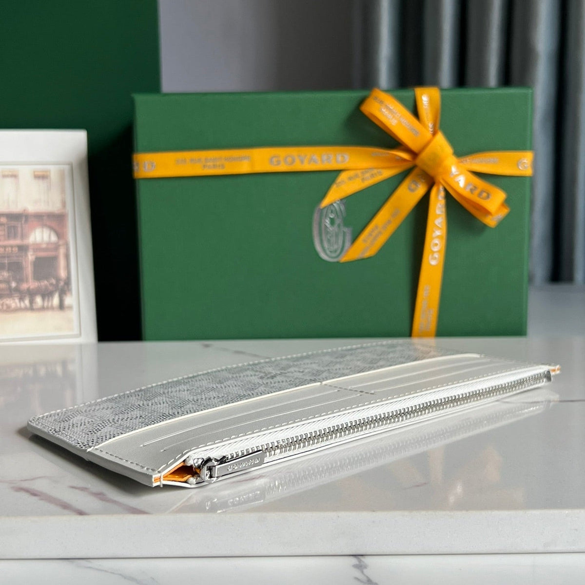 GOYARD INSERT LOUISE 21 IN WHITE GOYARDINE CANVAS