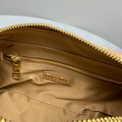 MIU MIU ARCADIE 23 BAG IN NAPLES YELLOW LAMBSKIN