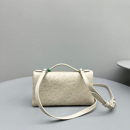 LORO PIANA EXTRA POCKET L19 IN BISQUE BEIGE OSTRICH LEATHER
