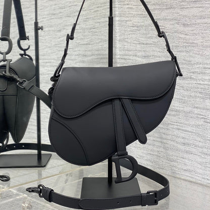 DIOR SADDLE BAG 24 IN BLACK CALFSKIN BLACK HARDWARE