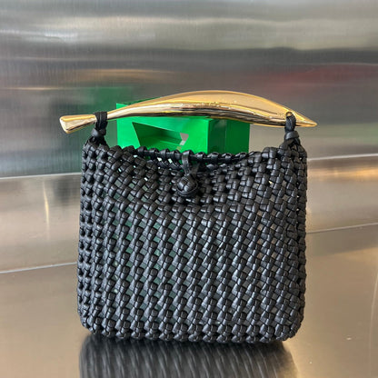 BOTTEGA VENETA SARDINE 29 BAG IN BLACK LAMBSKIN