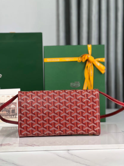 GOYARD MONTE-CARLO PM CLUTCH 25 IN CLASSIC RED GOYARDINE CANVAS