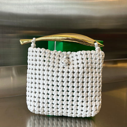 BOTTEGA VENETA SARDINE 29 BAG IN WHITE LAMBSKIN