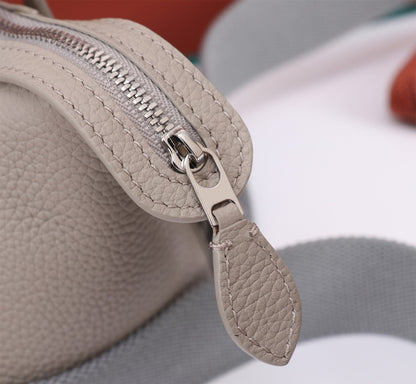 LORO PIANA NANO SMILE BAG 18 IN PASTEL GRAY CALFSKIN