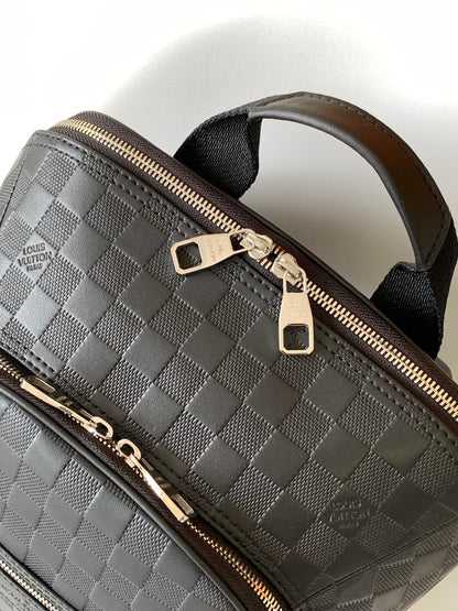 LOUIS VUITTON LV 25S MICHAEL BACKPACK 42 IN EMBOSSED DAMIER INFINI BLACK CALFSKIN