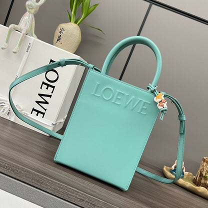 LOEWE STANDARD A5 TOTE BAG IN AQUAMARINE BLUE CALFSKIN