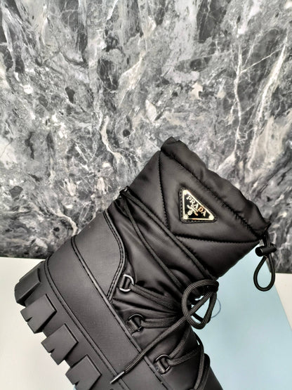 PRADA RE-NYLON GABARDINE APRÈS SKI BOOTIES BLACK