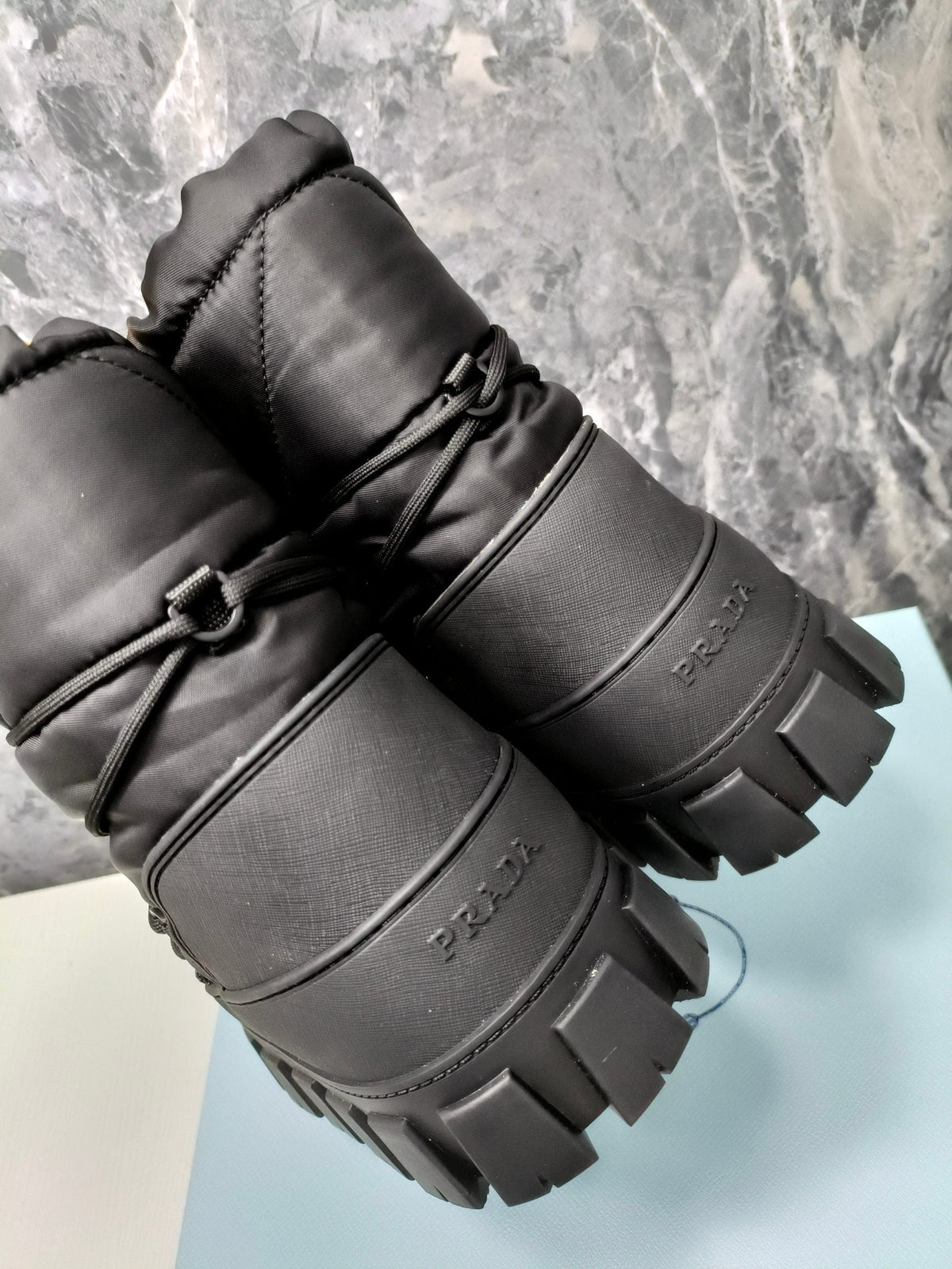 PRADA RE-NYLON GABARDINE APRÈS SKI BOOTIES BLACK