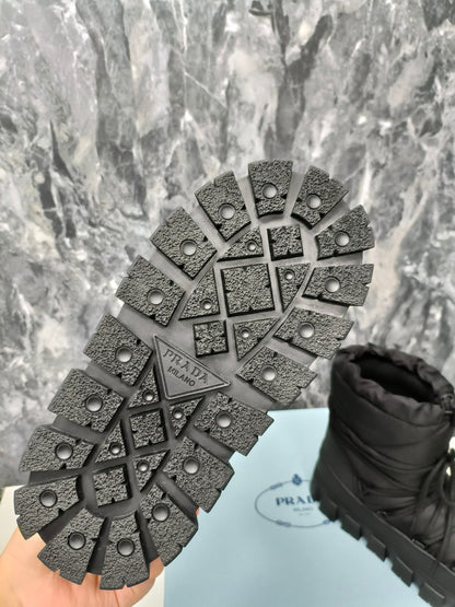 PRADA RE-NYLON GABARDINE APRÈS SKI BOOTIES BLACK