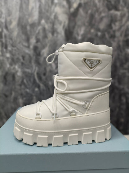 PRADA RE-NYLON GABARDINE APRÈS SKI BOOTIES WHITE