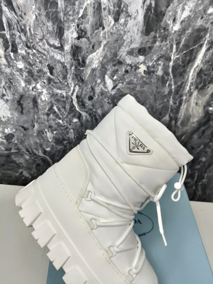 PRADA RE-NYLON GABARDINE APRÈS SKI BOOTIES WHITE