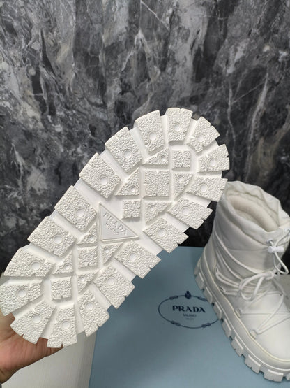 PRADA RE-NYLON GABARDINE APRÈS SKI BOOTIES WHITE