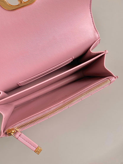 DIOR MISS CARO 17 CHAIN BAG IN HOT PINK LAMBSKIN
