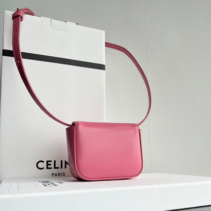 CELINE Triomphe 11 Hot Pink Calfskin Handbag