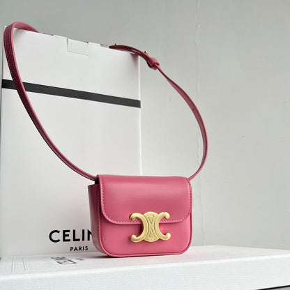 CELINE Triomphe 11 Hot Pink Calfskin Handbag