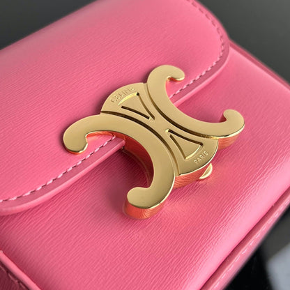 CELINE Triomphe 11 Hot Pink Calfskin Handbag
