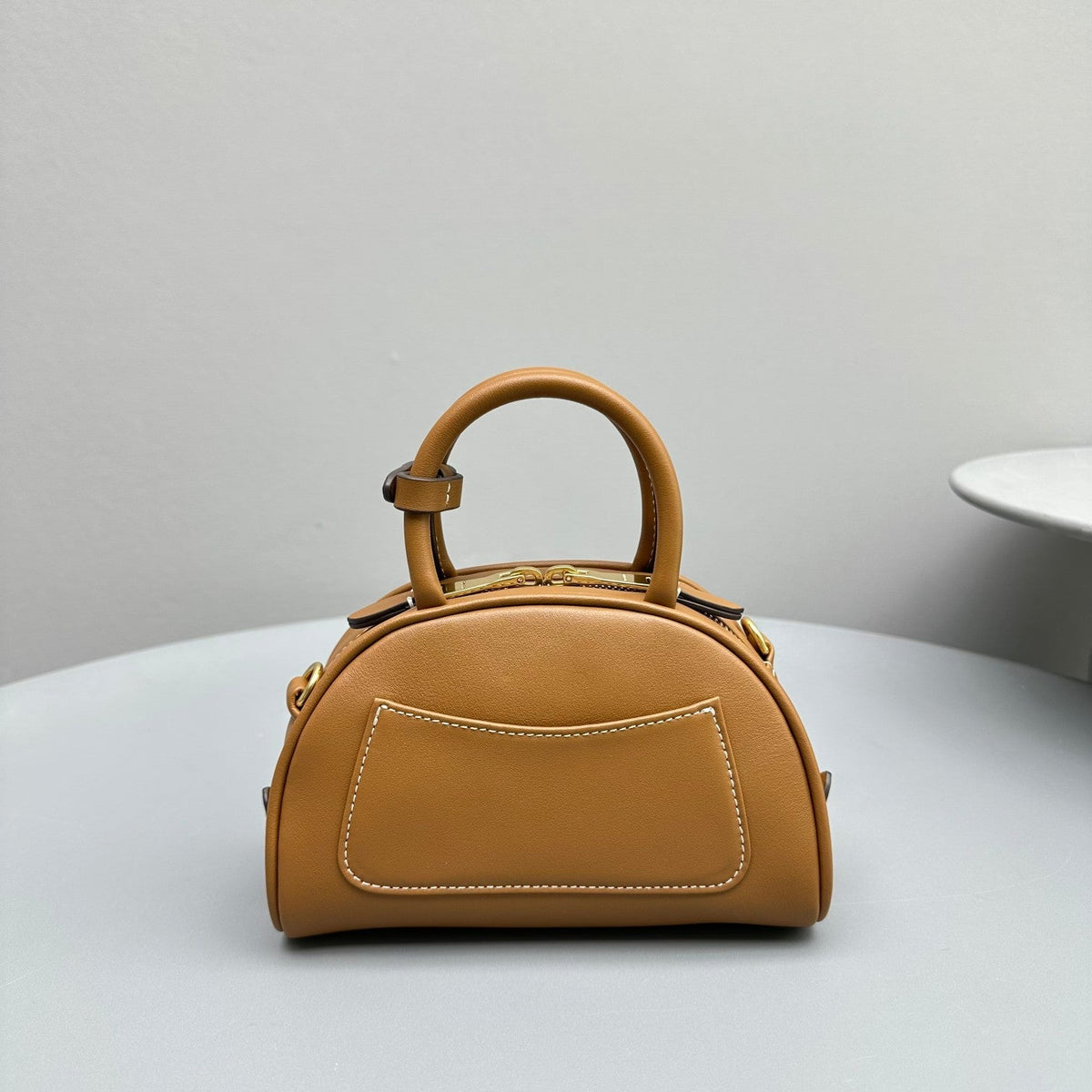 MIU MIU TOP-HANDLE 18 BAG IN CARAMEL BROWN CALFSKIN