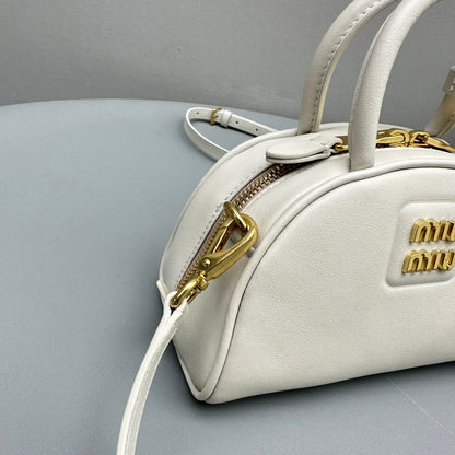 MIU MIU TOP-HANDLE 18 BAG IN WHITE CALFSKIN