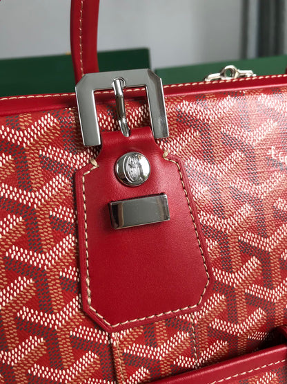 GOYARD AMBASSADE DOCUMENT CASE 35 IN CLASSIC RED GOYARDINE CANVAS
