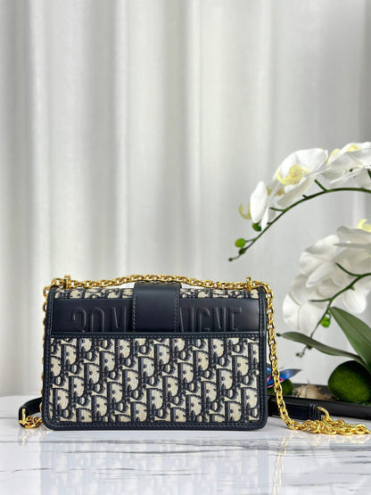 DIOR MONTAIGNE 25 BAG IN  BLUE OBLIQUE JACQUARD