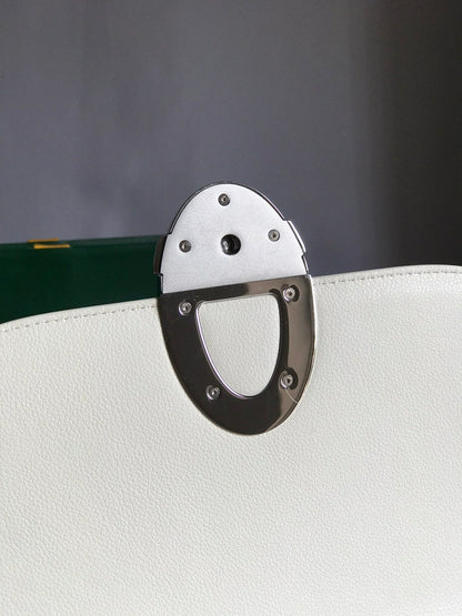 GOYARD 233 BAG 25 IN WHITE CALFKIN AND GOYARDINE CANVAS