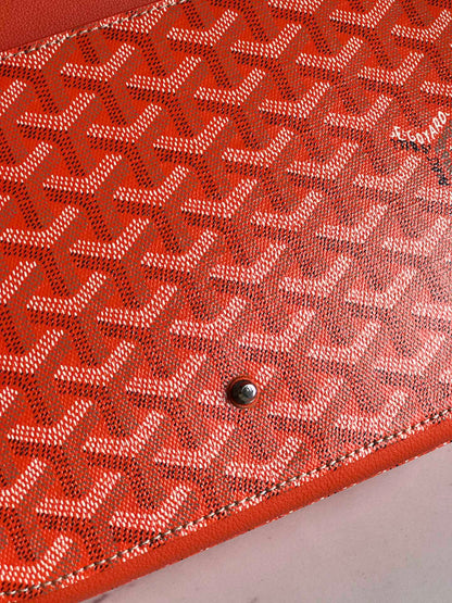 GOYARD 233 BAG 25 IN ORANGE CALFKIN AND GOYARDINE CANVAS